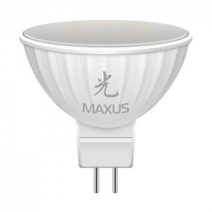 Светодиодная лампа Maxus LED-401-01 MR16 5W 3000K 220V GU5.3 АР